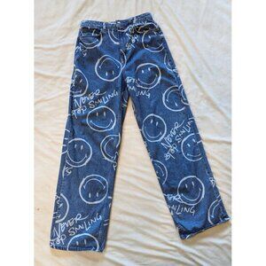 Smiley Originals X H&M Jeans Baggy Loose Fit Smiley Face Womens 8 High Rise
